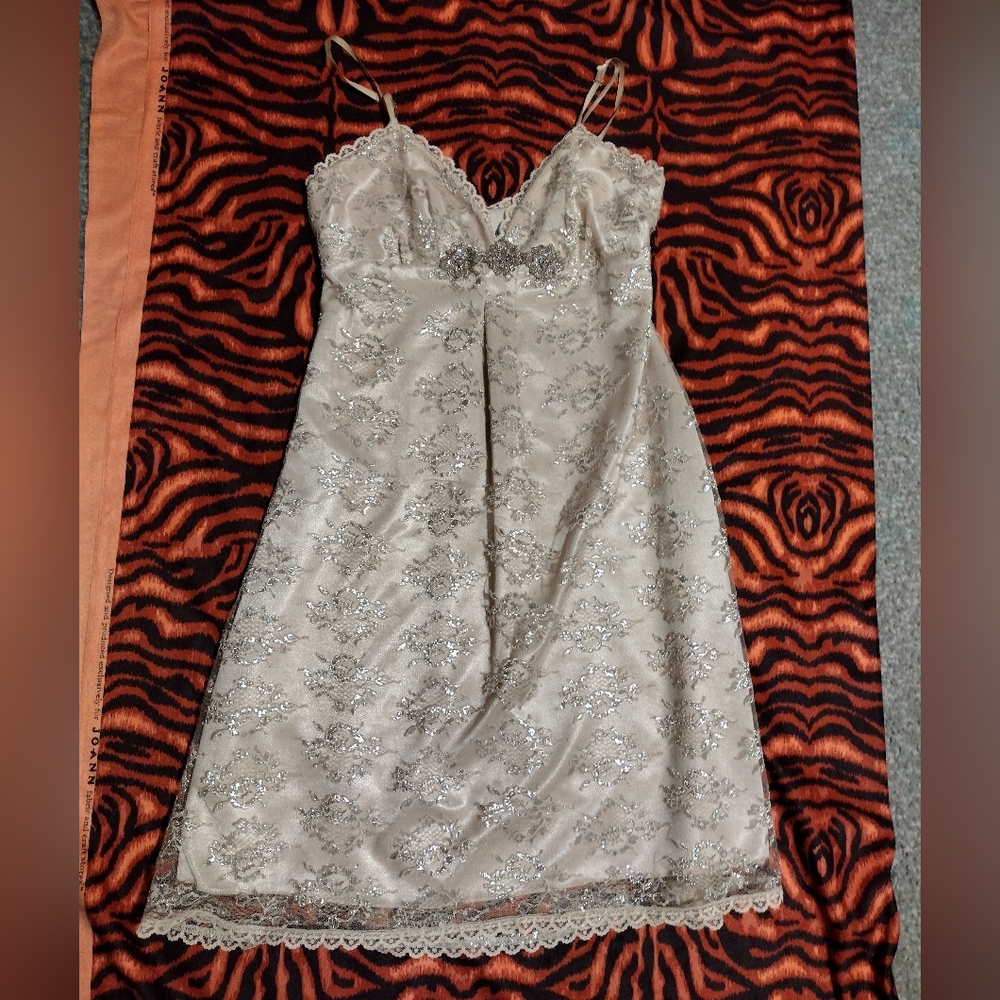 Guess Cream and Silver Mini Dress